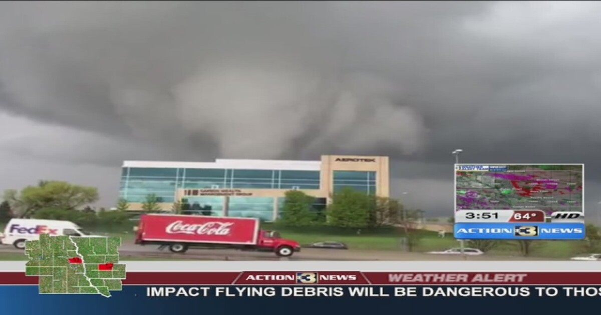 Omaha tornado weather quickly 132nd swept streets blondo northwest area through authorities trying were